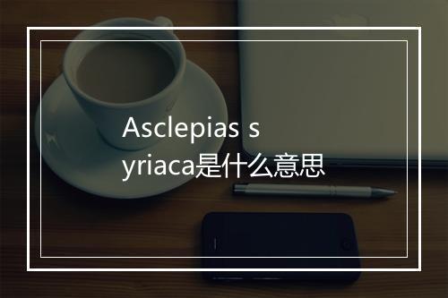 Asclepias syriaca是什么意思