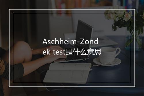 Aschheim-Zondek test是什么意思