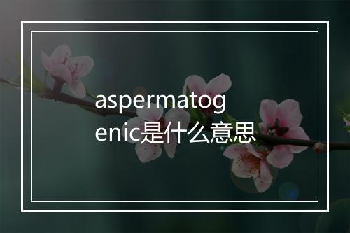 aspermatogenic是什么意思