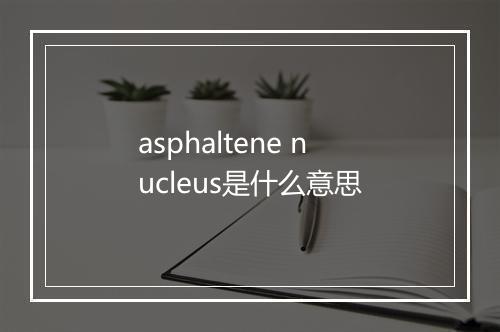 asphaltene nucleus是什么意思