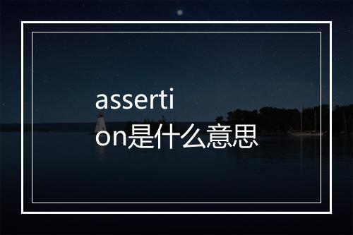 assertion是什么意思