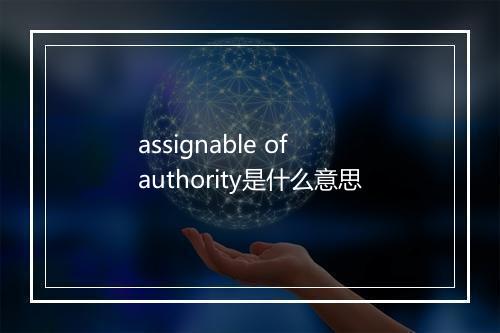 assignable of authority是什么意思