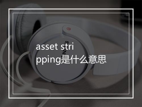 asset stripping是什么意思