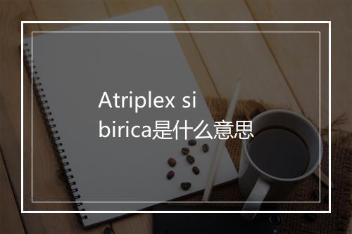 Atriplex sibirica是什么意思