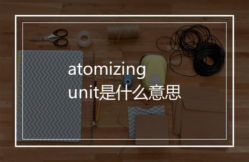 atomizing unit是什么意思