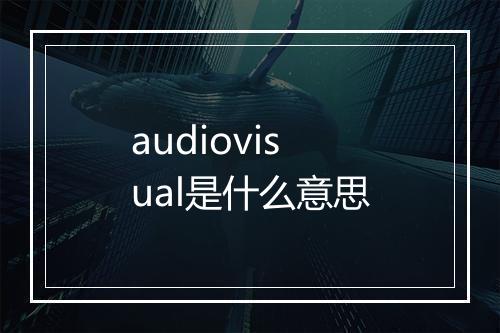 audiovisual是什么意思