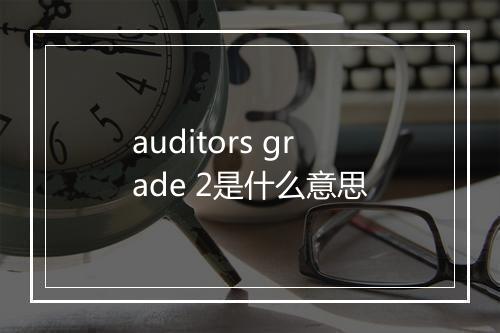 auditors grade 2是什么意思