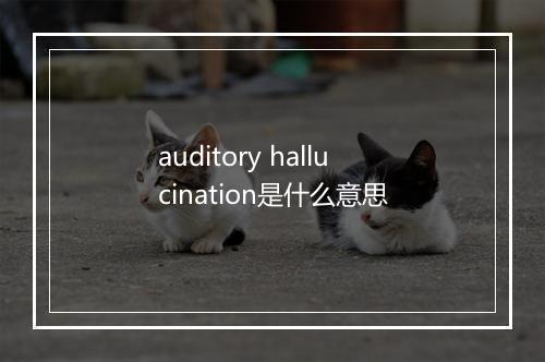 auditory hallucination是什么意思