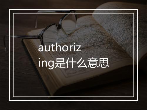 authorizing是什么意思