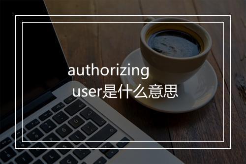 authorizing user是什么意思