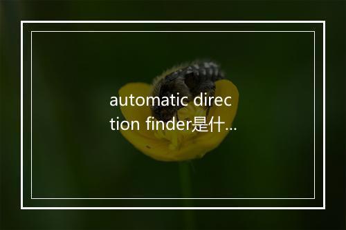 automatic direction finder是什么意思