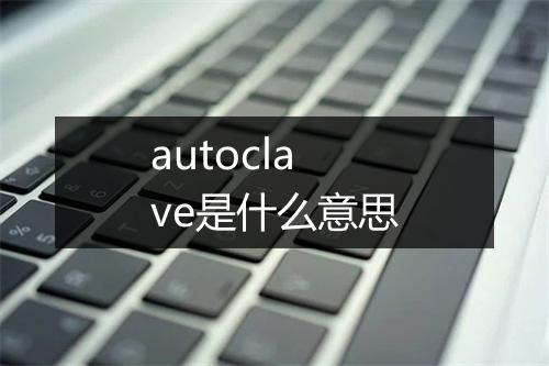 autoclave是什么意思