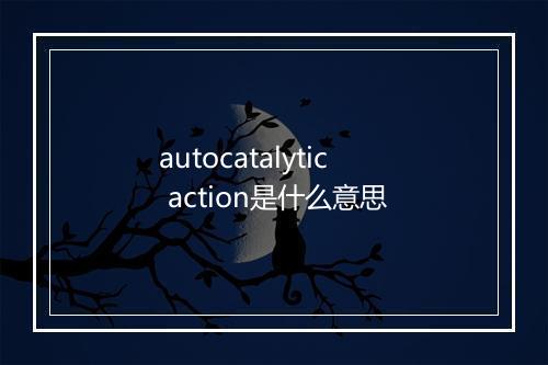 autocatalytic action是什么意思