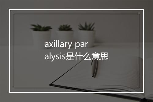 axillary paralysis是什么意思