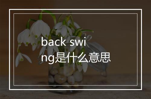 back swing是什么意思