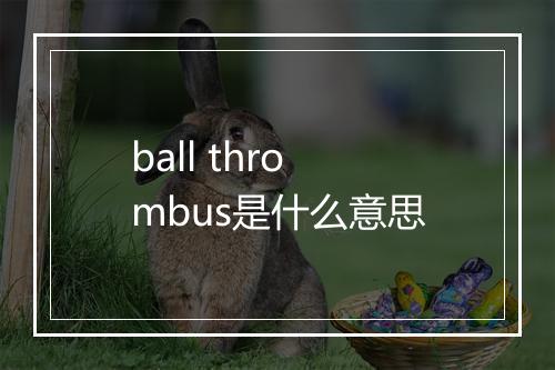 ball thrombus是什么意思