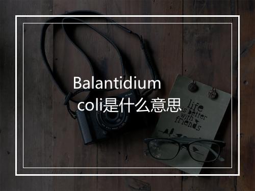 Balantidium coli是什么意思