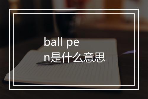 ball pen是什么意思