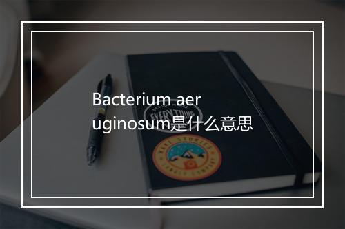 Bacterium aeruginosum是什么意思