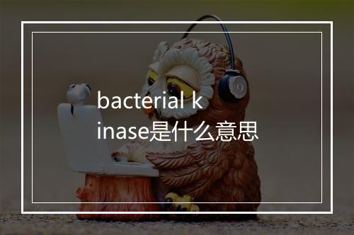 bacterial kinase是什么意思