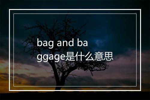 bag and baggage是什么意思