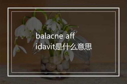 balacne affidavit是什么意思