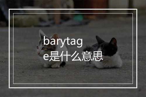 barytage是什么意思