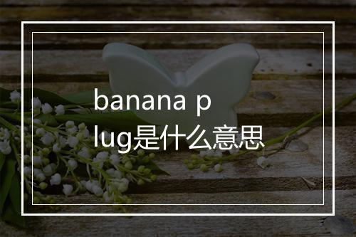 banana plug是什么意思