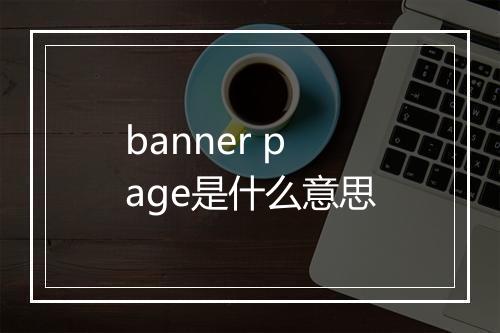 banner page是什么意思