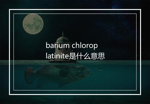 barium chloroplatinite是什么意思