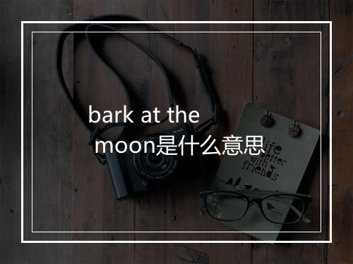 bark at the moon是什么意思