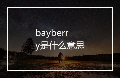 bayberry是什么意思