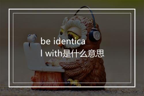 be identical with是什么意思