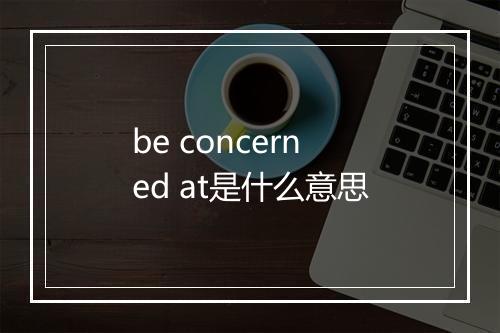 be concerned at是什么意思