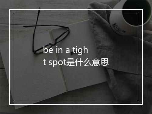 be in a tight spot是什么意思