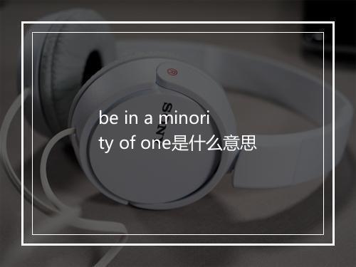 be in a minority of one是什么意思