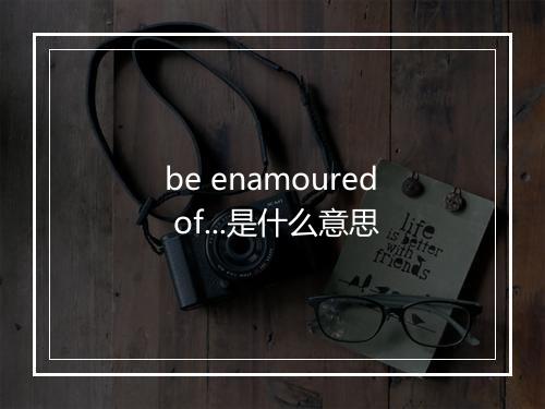 be enamoured of...是什么意思