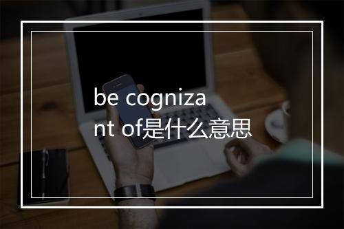 be cognizant of是什么意思