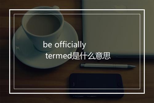 be officially termed是什么意思