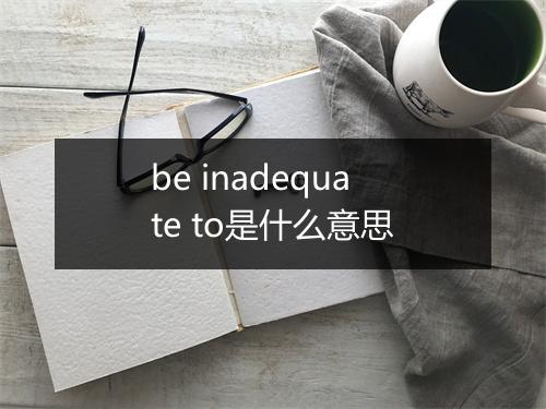 be inadequate to是什么意思