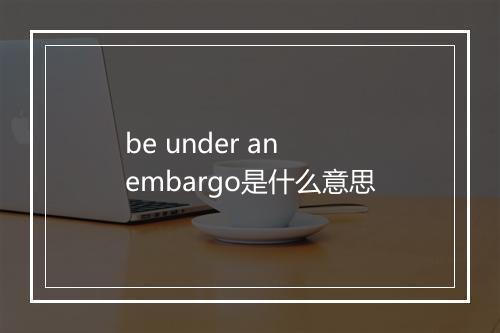 be under an embargo是什么意思