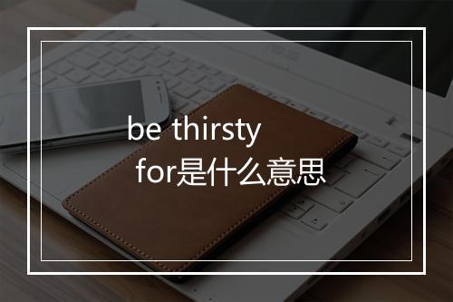 be thirsty for是什么意思