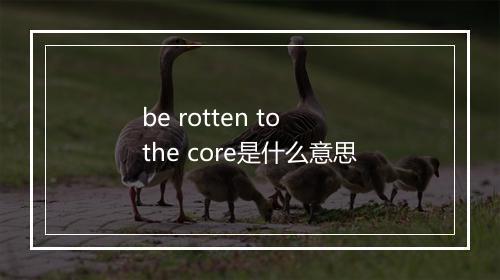 be rotten to the core是什么意思