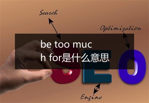 be too much for是什么意思