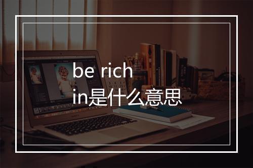 be rich in是什么意思