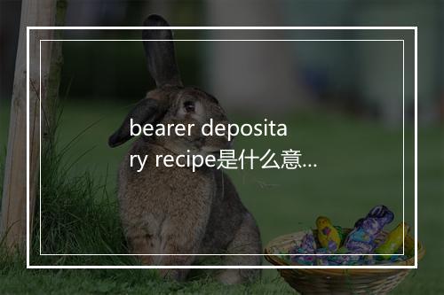 bearer depositary recipe是什么意思