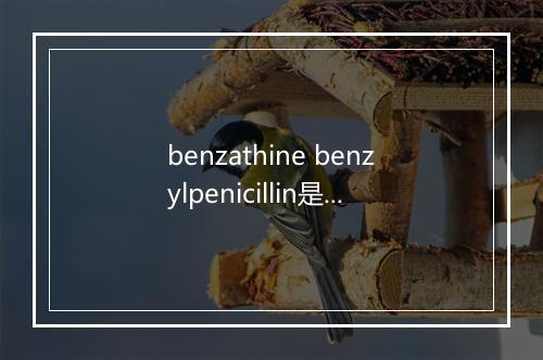 benzathine benzylpenicillin是什么意思