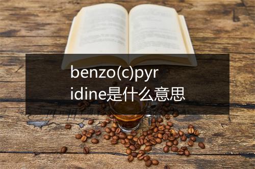 benzo(c)pyridine是什么意思