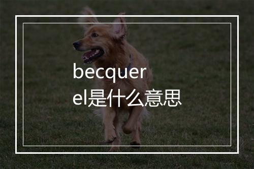 becquerel是什么意思