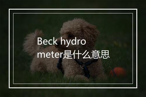 Beck hydrometer是什么意思